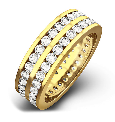 Mens 2ct H/Si Diamond 18K Gold Full Band Ring